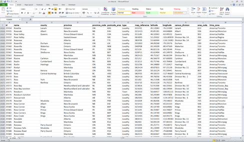 List of all Canadian cities (Excel, SQL & CSV download)
